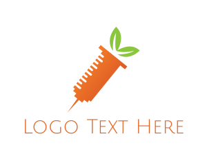 Vitamin - Carrot Health Syringe logo design