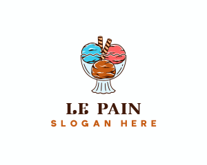 Boulangerie - Gelato Ice Cream Dessert logo design