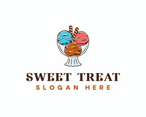 Gelato Ice Cream Dessert logo design