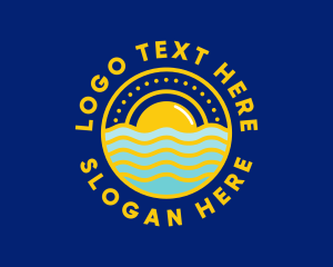 Coast - Sunset Sea Wave logo design