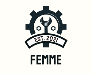 Mechanic Gear Badge logo design