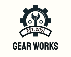 Mechanic Gear Badge logo design