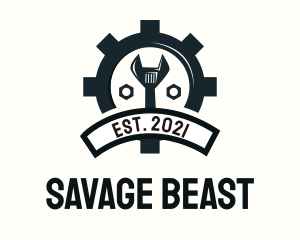 Mechanic Gear Badge logo design