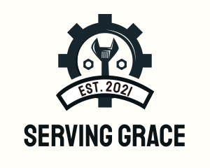 Mechanic Gear Badge logo design