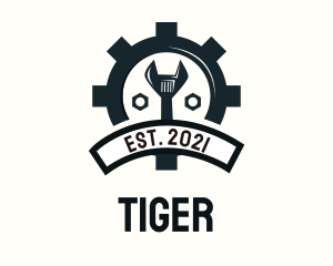 Mechanic Gear Badge logo design