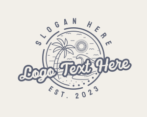 Palm Tree - Beach Resort Vacation logo design