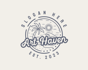 Beach Resort Vacation logo design