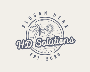 Beach Resort Vacation logo design