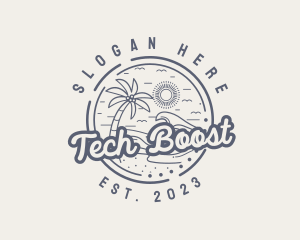 Beach Resort Vacation logo design