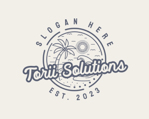 Beach Resort Vacation logo design