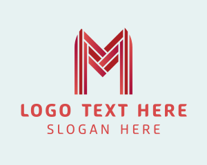 Heptagon - Modern Geometric Letter M logo design