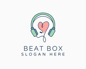 Rhythm - Audio Headphone Heart logo design