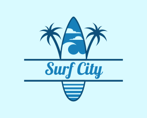 Island Surf Wave logo design