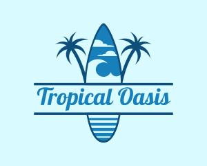 Island - Island Surf Palm Tree logo design