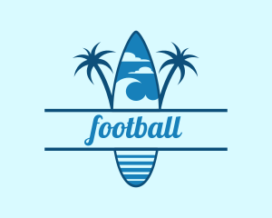 Trip - Island Surf Palm Tree logo design