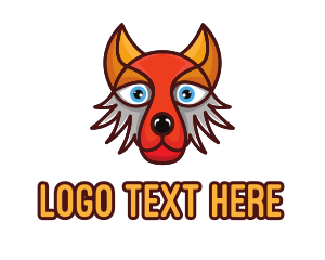 Werewolf - Colorful Fox Hound logo design