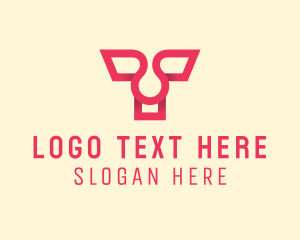 Pork - Pink Wing Letter T logo design