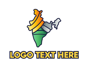 India Map - Colorful Indian Outline logo design