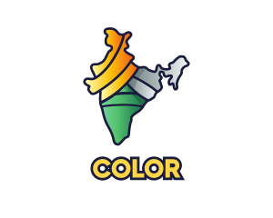Colorful Indian Outline logo design