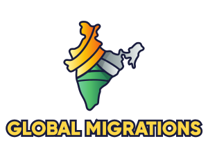 Immigration - Colorful Indian Outline logo design