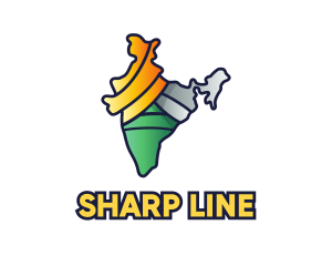 Outline - Colorful Indian Outline logo design