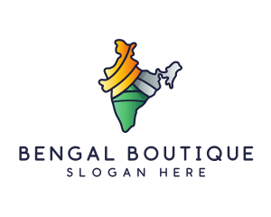 Bengal - Colorful Indian Outline logo design