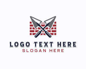 Builder - Trowel Brick Carpentry logo design