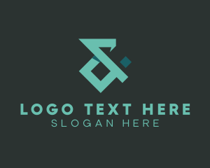 Ligature - Creative Geometric Ampersand logo design