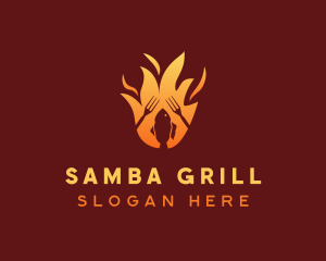 Fish BBQ Grilling logo design