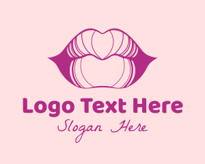 Lip Gloss - Purple Plump Lips logo design