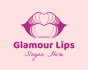 Purple Plump Lips logo design