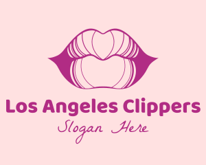 Beauty Vlogger - Purple Plump Lips logo design