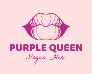 Purple Plump Lips logo design