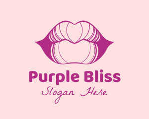 Purple Plump Lips logo design