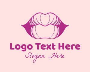 Beauty Vlogger - Purple Plump Lips logo design