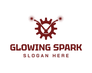 Industrial Gear Welding Torch logo design