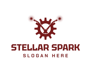 Industrial Gear Welding Torch logo design