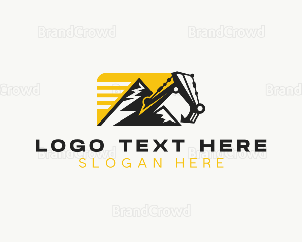 Excavator Mountain Contractor Logo