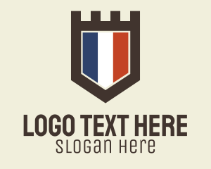Shield - French Flag Crest logo design