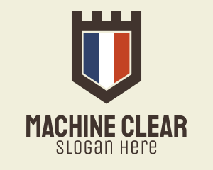 Shield - French Flag Crest logo design