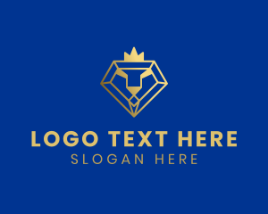 Geometric - Crown Diamond Lion logo design