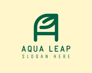 Organic Letter A Leaf logo design