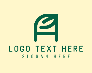 Green - Organic Letter A Leaf logo design