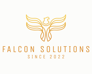 Golden Phoenix Bird logo design