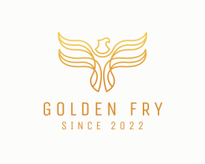 Golden Phoenix Bird logo design