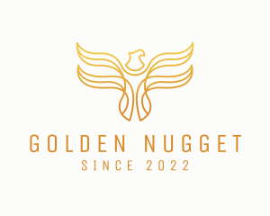 Golden Phoenix Bird logo design