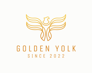 Golden Phoenix Bird logo design