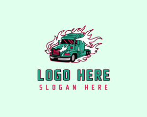 Flaming Freight Truck Logo