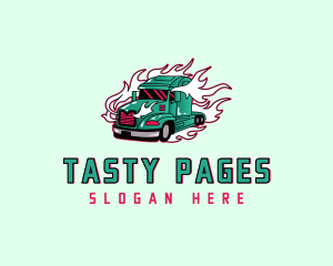 Flaming Freight Truck Logo