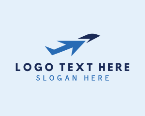 Blue - Arrow Cargo Airplane logo design